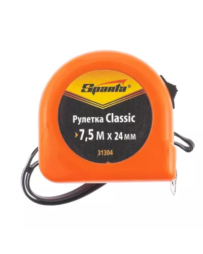Рулетка Classic,7,5 м х 24 мм,пластиковый корпус Sparta