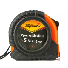 Рулетка Elastica, 5 м х 18 мм, обрезиненный корпус SPARTA 31312