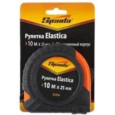 Рулетка Elastica, 10 м х 25 мм, обрезиненный корпус SPARTA 31314