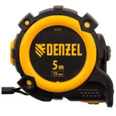 Рулетка DENZEL 31521 5м х 19мм, автоматич. фиксац., нейлон. покрытие, магнит. зацеп, двухстор. разметка