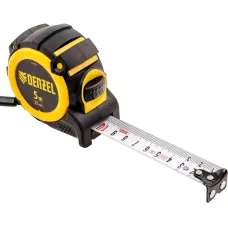 Рулетка DENZEL 31522 5м х 25мм, автоматич. фиксац., нейлон. покрытие, магнит. зацеп, двухстор. разметка