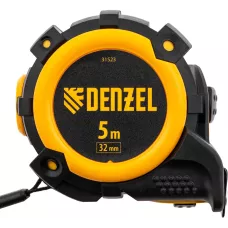 Рулетка DENZEL 31523 5м х 32мм, автоматич. фиксац., нейлон. покрытие, магнит. зацеп, двухстор. разметка