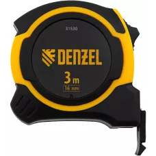 Рулетка DENZEL 3м х 16мм, двухкомп. корпус, магнитный обрезиненный зацеп