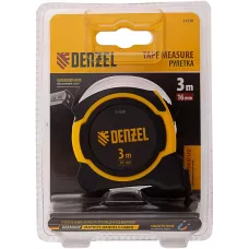 Рулетка DENZEL 3м х 16мм, двухкомп. корпус, магнитный обрезиненный зацеп