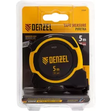 Рулетка DENZEL 5м х 19мм, двухкомп. корпус, магнитный обрезиненный зацеп