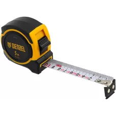 Рулетка DENZEL 5м х 25мм, двухкомп. корпус, магнитный обрезиненный зацеп