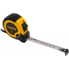 Рулетка DENZEL 3м х 13мм, двухкомп. корпус, кнопка-пауза