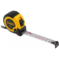 Рулетка DENZEL 3м х 16мм, двухкомп. корпус, кнопка-пауза