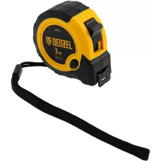 Рулетка DENZEL 3м х 16мм, двухкомп. корпус, кнопка-пауза