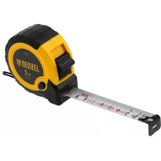 Рулетка DENZEL 5м х 19мм, двухкомп. корпус, кнопка-пауза