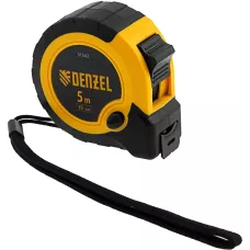 Рулетка DENZEL 5м х 19мм, двухкомп. корпус, кнопка-пауза