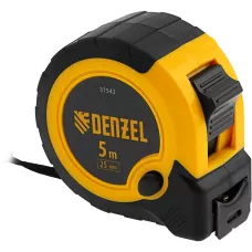 Рулетка DENZEL 5м х 25мм, двухкомп. корпус, кнопка-пауза