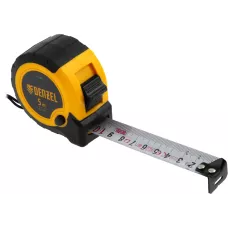 Рулетка DENZEL 5м х 25мм, двухкомп. корпус, кнопка-пауза