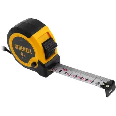 Рулетка DENZEL 8м х 25мм, двухкомп. корпус, кнопка-пауза