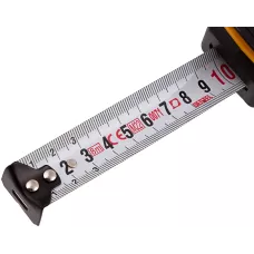 Рулетка DENZEL 8м х 25мм, двухкомп. корпус, кнопка-пауза