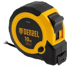 Рулетка DENZEL 10м х 25мм, двухкомп. корпус, кнопка-пауза