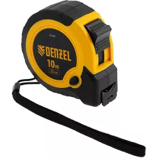 Рулетка DENZEL 10м х 25мм, двухкомп. корпус, кнопка-пауза