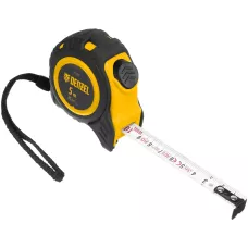 Рулетка DENZEL 5м х 25мм, обрезиненный корпус, автоматическая фиксация