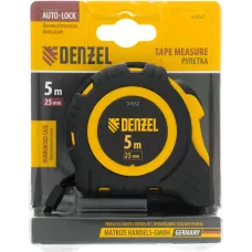 Рулетка DENZEL 5м х 25мм, обрезиненный корпус, автоматическая фиксация
