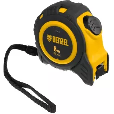 Рулетка DENZEL 8м х 25мм, обрезиненный корпус, автоматическая фиксация