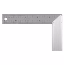 Угольник DENZEL 32396 250 мм, нержавеющая сталь, градуировка, алюминиевое основание