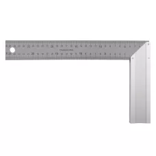 Угольник DENZEL 32397 300 мм, нержавеющая сталь, градуировка, алюминиевое основание