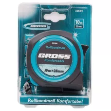 Рулетка Komfortabel 10 м х 25 мм, обрезиненный корпус GROSS 32564