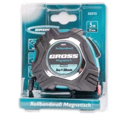 Рулетка Magnetisch 5 м х 25 мм, зацеп с магнитом GROSS 32572