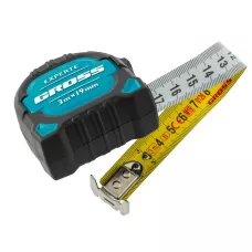 Рулетка Experte GROSS, 3 м x 19 мм, двухкомпонентный корпус, магнит, двухсторонняя разметка, нейлон 32574