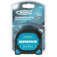 Рулетка Experte GROSS, 5 м x 27 мм, двухкомпонентный корпус, магнит, двухсторонняя разметка, нейлон 32575