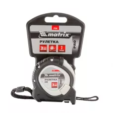 Рулетка Neon, 3 м x 16 мм, обрезиненный корпус, 3 фиксации, Pro MATRIX 32590