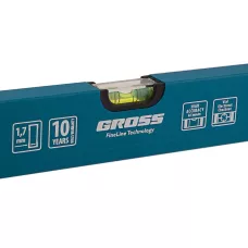 Уровень алюминиевый усиленный GROSS, 1000 мм, 3 глазка 33630