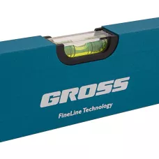 Уровень алюминиевый GROSS, 400 мм, усиленный с ударопрочными заглушками, 3 глазка 34324