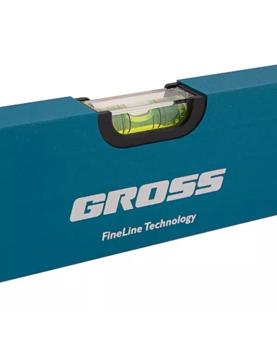 Уровень алюминиевый, 400 мм, усиленный с ударопрочными заглушками, 3 глазка Gross Уровень алюминиевый, 400 мм, усиленный с ударопрочными заглушками, 3 глазка Gross