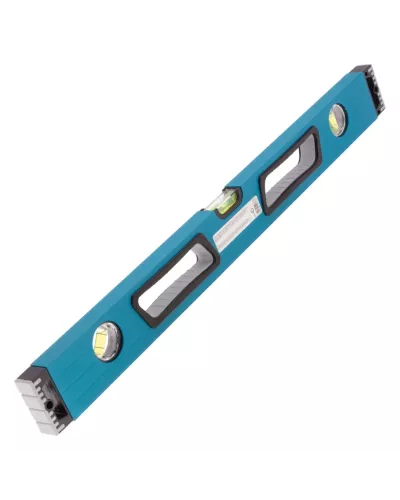 Уровень алюминиевый, 600 мм, усиленный с ударопрочными заглушками, рукоятки, 3 глазка Gross