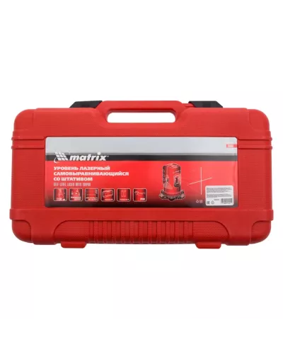 Уровень лазерный самовыравнивающийся, 150 мм, штатив 1150 мм, набор в пластиковом кейсе Matrix
