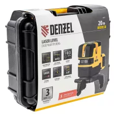 Лазерный уровень DENZEL LX 05 Red, 20 м, 635 нм, аккумулятор Li 5200 mAh, резьба 5/8