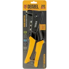 Заклепочник ручной DENZEL 255 мм, литой, усиленный, заклепки 2,4-3,2-4,0-4,8 мм