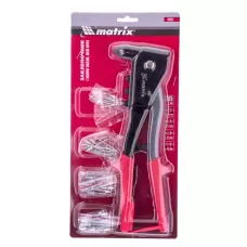 Заклепочник литой, 260 мм, с набором заклепок, заклепки 2,4-3,2-4,0-4,8 мм MATRIX 40552