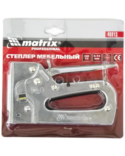 Степлер мебельный металлический регулируемый, тип скобы 53, 6-14 мм Matrix Professional