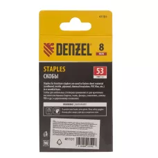 Скобы для мебельного степлера DENZEL 41101, 8 мм, тип 53, 2000 шт.