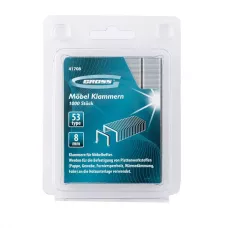 Скобы GROSS, 8 мм, для мебельного степлера, усиленные, тип 53, 1000 шт. 41708