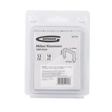 Скобы GROSS, 10 мм, для мебельного степлера, усиленные, тип 53, 1000 шт. 41710