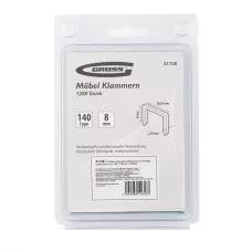 Скобы GROSS, 8 мм, для мебельного степлера, усиленные, тип 140, 1250 шт. 41738