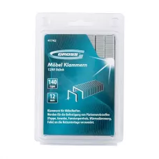 Скобы GROSS, 12 мм, для мебельного степлера, усиленные, тип 140, 1250 шт. 41742