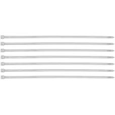 Хомуты, 400 х 8 мм, пластиковые, белые, 50 шт Сибртех