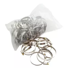 Хомуты нержавеющая сталь, Стандартное болтовое крепление 50-70 мм, 50 штук в упаковке, ширина 9 мм Сибртех