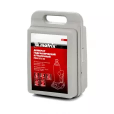 Домкрат гидравлический бутылочный, 5 т, h подъема 197-382 мм, в пластиковом кейсе MATRIX 50776