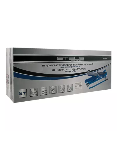Домкрат гидравлический подкатной, 2 т, Low Profile, 80-380 мм Stels