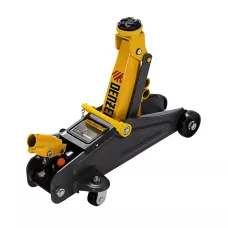 Домкрат гидравлический DENZEL подкатной с фиксатором, 2 т, 130-330 мм, в кейсе